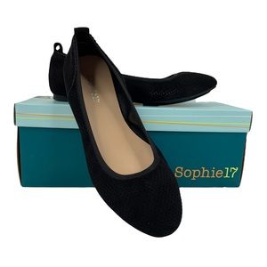 Sophie17 Womens Joy Slip On Ballet Flat Shoes, Black